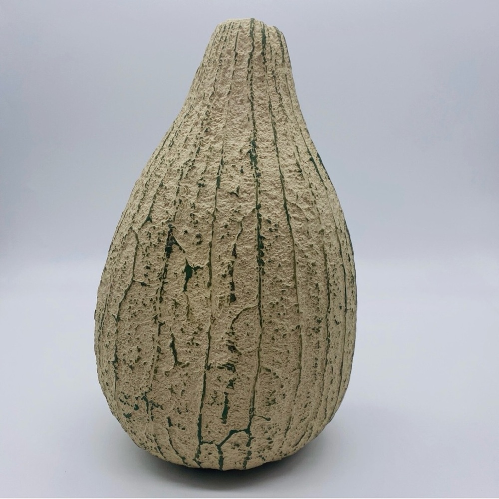 White Winter Gourd Green Glazed Ceramic Pottery Bowl Planter Fall Decor 9” - Picture 6 of 9